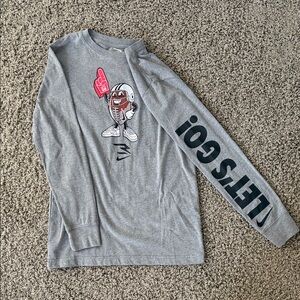 Nike Gray Long Sleeve Football Let’s Go Shirt